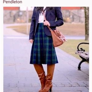 Vintage 60s Pendleton Petite Pleated Midi Skirt Talon Zipper Size- 8